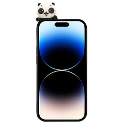 Coque en TPU anti-rayures, anti-chocs avec motif 3D pour votre iPhone 14 Pro - trois pandas