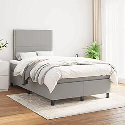 Maison Chic Lit Adulte - Lit simple Lit à sommier tapissier avec matelas moelleux - Meuble de Chambre - Gris clair 120x200cm Tissu -MN74325