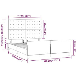 vidaXL Cadre de lit sans matelas bleu foncé 140x200 cm velours pas cher