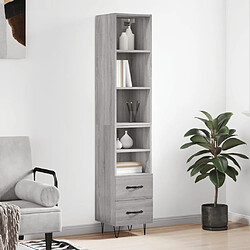 vidaXL Buffet haut Sonoma gris 34,5x34x180 cm Bois d'ingénierie