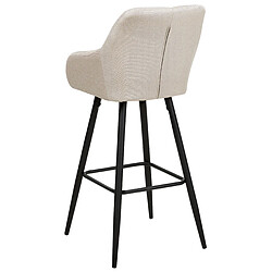 Beliani Tabouret de bar Set de 2 Tissu Beige clair DARIEN pas cher