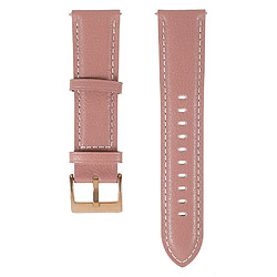 Bracelet en cuir véritable 22mm, libération rapide, sangle à coutures réglables, rose pour votre Samsung Gear S3 Classic/Gear S3 Frontier/Galaxy Watch 46mm