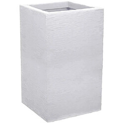 EDA Plastiques EDA Bac a Fleurs Carré Haut Graphit Up - 36 L - 29,5 x 29,5 cm x 49,5 cm - Blanc cérusé