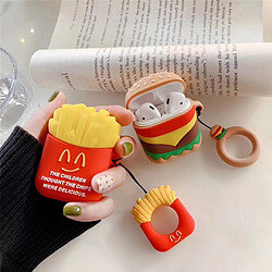 GUPBOO Airpods Coque Housse Étui Protecteur Compatible pour AirPods 3-Frites Burger Silicone