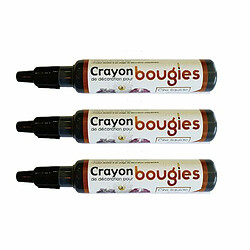 Graines Creatives 3 crayons cire liquide pour bougie - noir