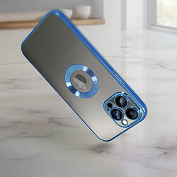 Avis Avizar Coque iPhone 13 Pro Souple Bloc Caméra Couvert Transparent Contour Bleu Chromé