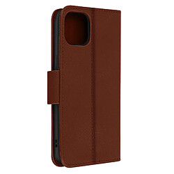 Avizar Housse pour iPhone 14 Cuir premium Porte-carte Fonction support Vidéo marron