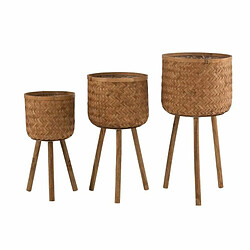 Paris Prix Lot de 3 Cache-Pots sur Pied Trépied 75cm Naturel