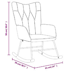 vidaXL Chaise à bascule avec repose-pied Crème Tissu pas cher