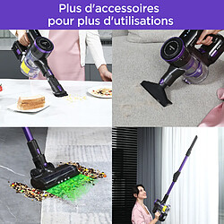 KILISKY Aspirateur Balai Sans Fil 55KPa/600W - Multifonctions 8 en 1 - Autonomie 60min - Aspirateur Sans Sac - Ecran Tactile LED - Pourpre pas cher