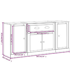 vidaXL Buffets 3 pcs blanc brillant bois d'ingénierie pas cher