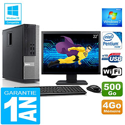 PC DELL 990 SFF Intel G840 Ram 4Go Disque 500 Go Wifi W7 Ecran 22" - Occasion