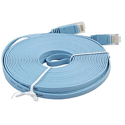 Wewoo 8m CAT6 câble plat Ethernet bleu réseau LAN ultra-plat, cordon RJ45