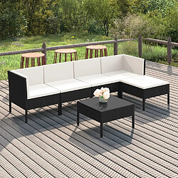 Maison Chic Salon de jardin 6 pcs + coussins - Mobilier/Meubles de jardin - Table et chaises d'extérieur Résine tressée Noir -MN32234