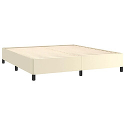 Avis vidaXL Cadre de lit sans matelas crème 180x200 cm similicuir