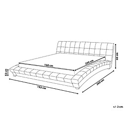 Avis Beliani Lit à eau en tissu gris 160x200 cm LILLE