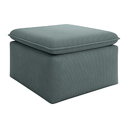 Avis Vente-Unique Pouf en velours côtelé bleu TEODORA