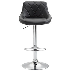 Decoshop26 Tabouret de bar en synthétique noir pivotant avec repose-pieds coutures décoratives 10_0000112