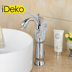 Acheter iDeko® Robinet Mitigeur lavabo salle de bain baignoire vasque chrome Cygne élégant Haut de bec en céramique & Flexible