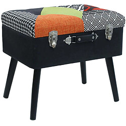 The Home Deco Factory Banc valise sur pieds en tissu patchwork.