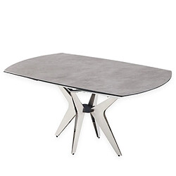 Inside 75 Table de repas extensible BOOMERANG 160/228 x 95 cm plateau céramique pied acier inoxydable