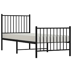 Avis Maison Chic Lit adulte - Lit simple Cadre de lit métal avec tête de lit/pied de lit,Structure du lit Contemporain pour chambre noir 80x200 cm -MN71493