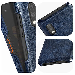 Avizar Coque pour Samsung Galaxy Xcover Pro Polycarbonate Aspect Cuir Bleu nuit pas cher