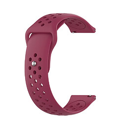 Bracelet en silicone Trous respirants de 22 mm rouge vin pour votre POLAR Vantage M