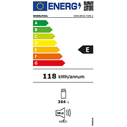 Réfrigérateur 1 porte 60cm 364l - sw8am2cxwr2 - WHIRLPOOL