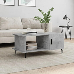 vidaXL Table basse gris béton 90x50x40 cm bois d'ingénierie