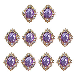 10pcs Strass Dos Plat Perles Bouton Scrapbooking Embellissement Violet