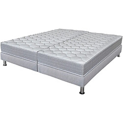 Ebac Matelas Madere + sommier 2x90x190 SR9 - Gris clair - Soutien ferme - Made in France 