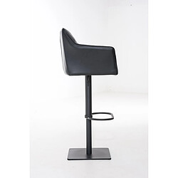 Avis Decoshop26 Tabouret de bar chaise haute de comptoir couture carrées assise en PVC noir cadre en métal noir 10_0004673