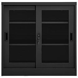 vidaXL Armoire à portes coulissantes Anthracite 90x40x90 cm Acier