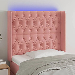 Maison Chic Tête de lit scandinave à LED,meuble de chambre Rose 103x16x118/128 cm Velours -MN66150