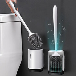 Universal Brosse de toilette en silicone brosse douce brosse murale brosse sanitaire kit kit de nettoyage en caoutchouc thermoplastique durable. Porte-brosse de toilette