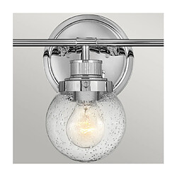 Elstead Lighting Applique murale Salle de bains Hinkley Acier,verre grainé transparent Chrome poli