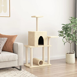 Avis Arbre à chat avec griffoirs,niche pour chat en sisal crème 122 cm -MN46033