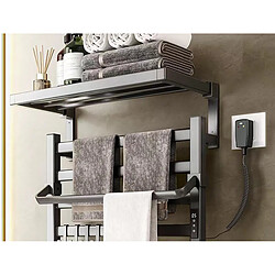 Purline Sèche-serviettes électrique avec étagère gris anthracite 55W pas cher