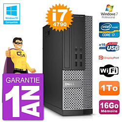 PC Dell 7020 SFF Intel i7-4790 RAM 16Go Disque 1To Graveur DVD Wifi W7 - Occasion