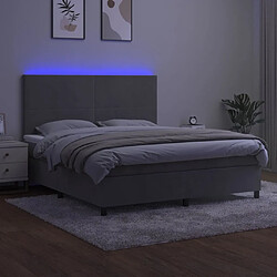 Avis vidaXL Sommier à lattes de lit avec matelas LED Gris clair 180x200 cm