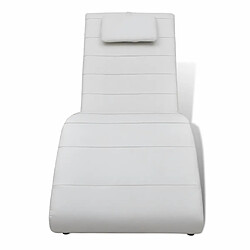 vidaXL Chaise longue avec oreiller Blanc Similicuir