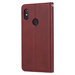 Wewoo Housse Coque Étui en cuir flip horizontal de texture de peau de pétrissage pour HUAWEI Nova3i / P Smart +avec cadre photo et support et fentes cartes et portefeuille rouge vin