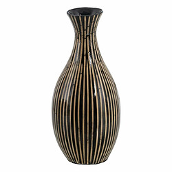 BigBuy Home Vase Noir Beige 20 x 20 x 45 cm