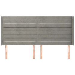 Avis Maison Chic Tête de lit scandinave avec oreilles,meuble de chambre Gris clair 183x16x118/128 cm Velours -MN13923