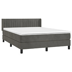 Avis Maison Chic Lit Adulte - Lit simple Lit à sommier tapissier et matelas moelleux - Meuble de Chambre - Gris foncé 140x200cm Velours -MN81779