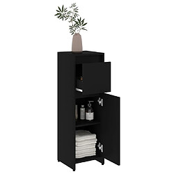 Maison Chic Armoire de salle de bain,Meuble de rangement,Meuble haut Noir 30x30x95 cm Aggloméré -GKD900282 pas cher