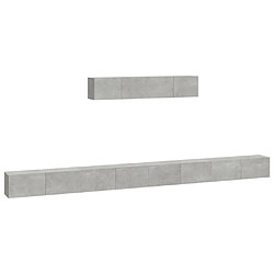 vidaXL Ensemble de meubles TV 6 pcs Gris béton Bois d'ingénierie