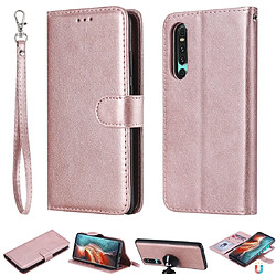 Wewoo Housse Étui Coque Pour Huawei P30 de protection à rabat horizontal de couleur unie avec support et fentes cartes et portefeuille et cadre photo et lanière or rose