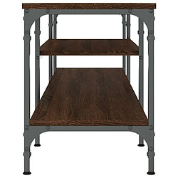 Maison Chic Meuble TV scandinave - Banc TV pour salon chêne marron 161x35x45 cm bois d'ingénierie et fer -MN97207 pas cher